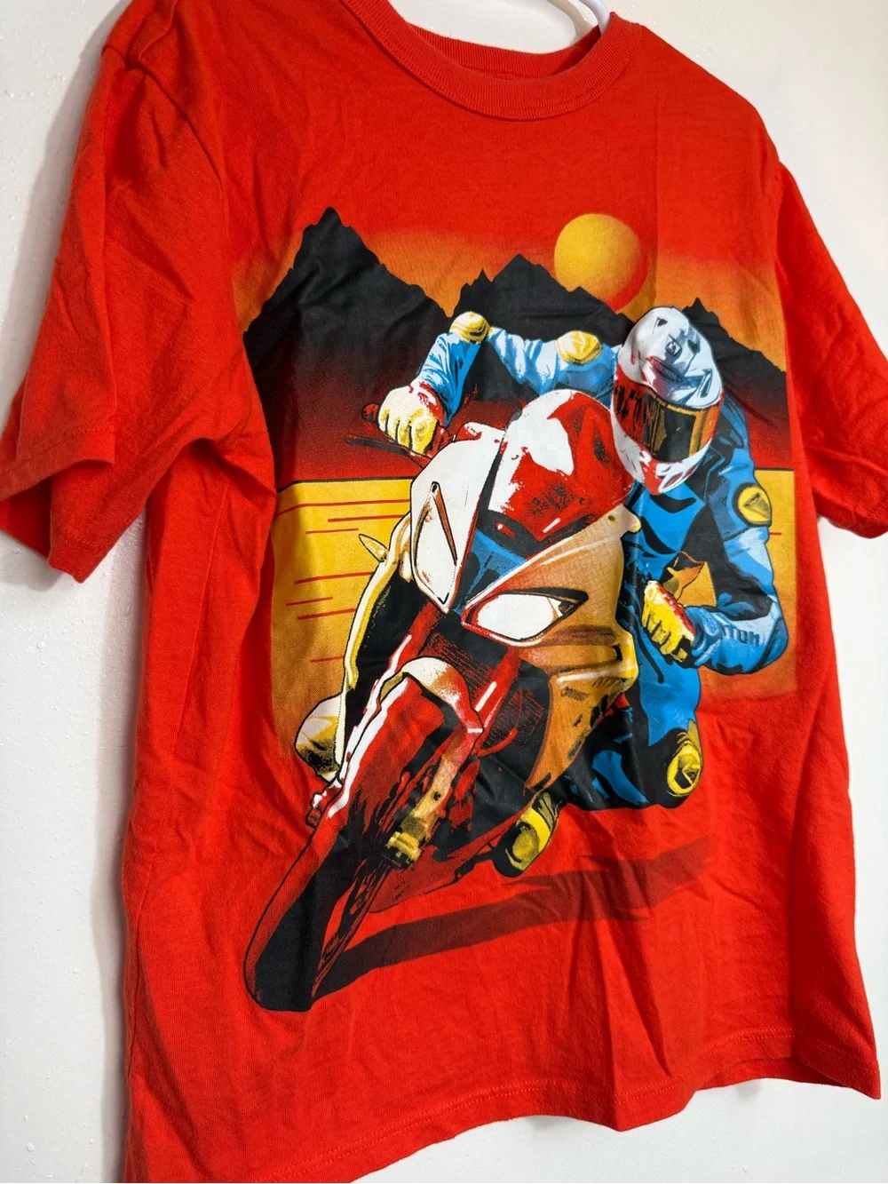 4/$10 Orange boys Tee Motorcycle Graphic Tee -